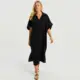 Black Linen Midi Dress