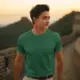 Green T-Shirt, Daily Casual Mens T-Shirt