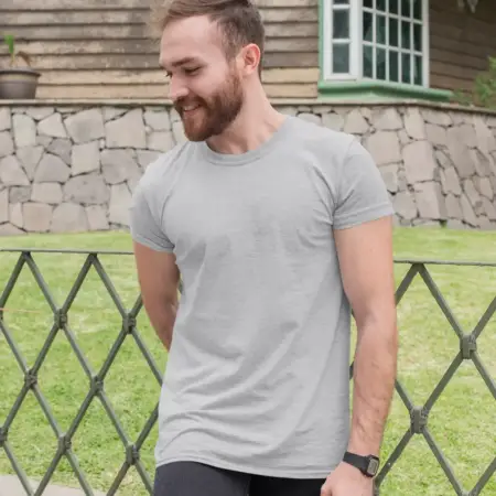 Grey T-Shirt, Daily Casual Mens T-Shirt