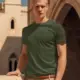 Khaki T-Shirt, Daily Casual Mens T-Shirt
