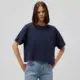 Mavi Crew Neck Navy Blue Basic Crop Women's T-Shirt QNGL-F201347695000 Qatar