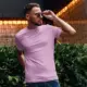 Pink T-Shirt, Daily Casual Mens T-Shirt