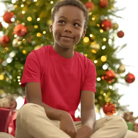 Red Kids T-Shirt, Daily Casual Unisex Kids T-Shirt Qatar