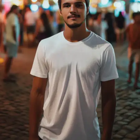 White T-Shirt, Daily Casual Mens T-Shirt