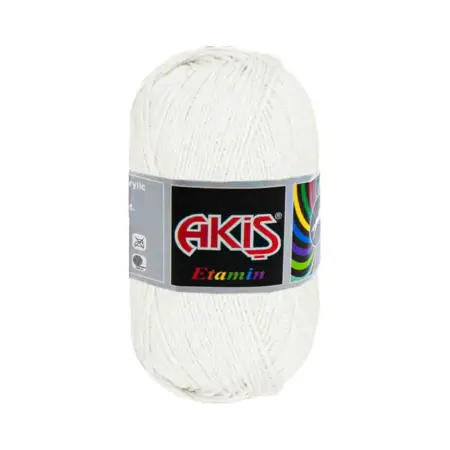 Akis Etamine Thread 701 White Color 30gr