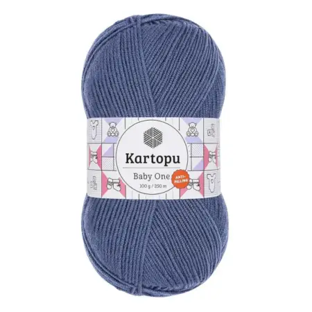 Kartopu Baby One Blue Color Hand Knitting Yarn 100gr Hobby Craft Thread K1533