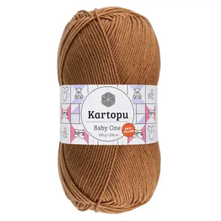 Kartopu Baby One Brown Color Hand Knitting Yarn 100gr Hobby Craft Thread K0846