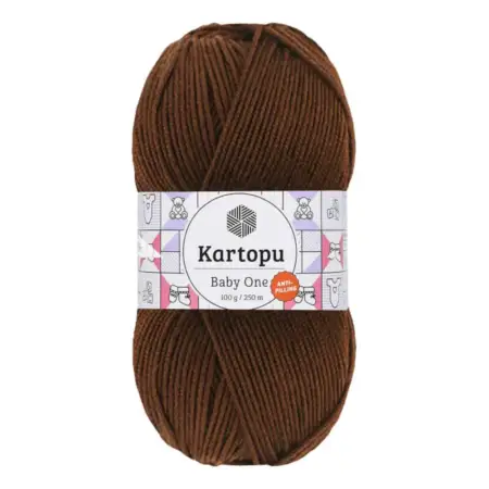 Kartopu Baby One Brown Color Hand Knitting Yarn 100gr Hobby Craft Thread K0890