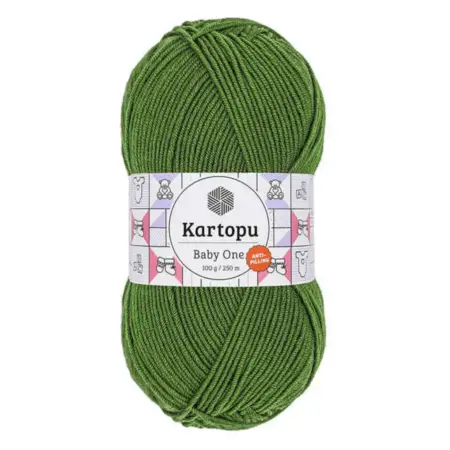 Kartopu Baby One Green Color Hand Knitting Yarn 100gr Hobby Craft Thread K1391