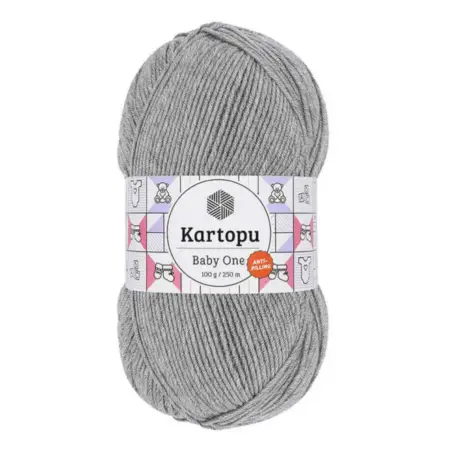 Kartopu Baby One Grey Color Hand Knitting Yarn 100gr Hobby Craft Thread K1000