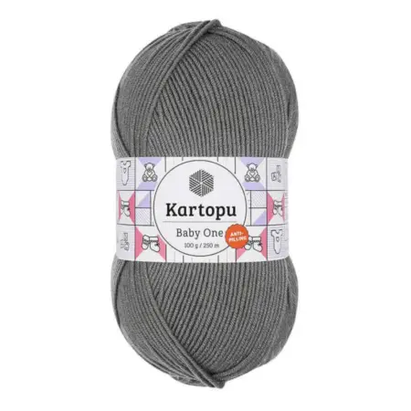 Kartopu Baby One Grey Color Hand Knitting Yarn 100gr Hobby Craft Thread K1921