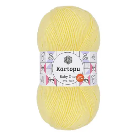 Kartopu Baby One Yellow Color Hand Knitting Yarn 100gr Hobby Craft Thread K0331