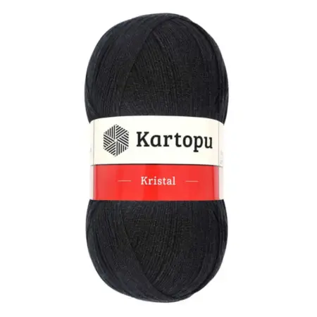 Kartopu Kristal Black Color Hand Knitting Yarn 100gr Hobby Craft Thread K0940