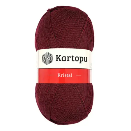 Kartopu Kristal Burgundy Color Hand Knitting Yarn 100gr Hobby Craft Thread K0110