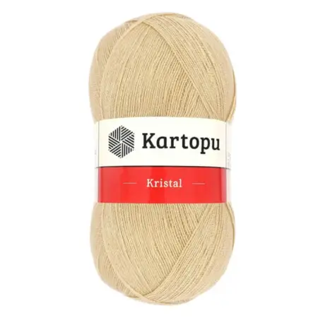 Kartopu Kristal Chickpea Yellow Color Hand Knitting Yarn 100gr Hobby Craft Thread K0884