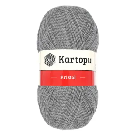 Kartopu Kristal Grey Color Hand Knitting Yarn 100gr Hobby Craft Thread K1001