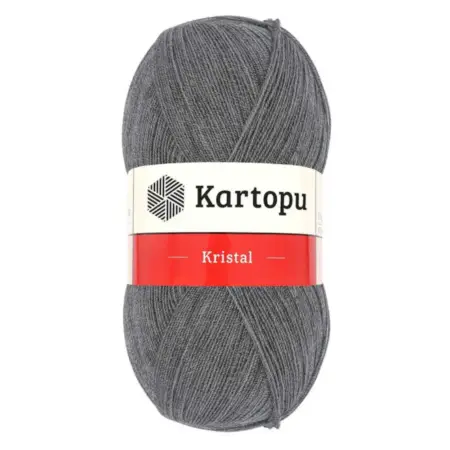 Kartopu Kristal Grey Color Hand Knitting Yarn 100gr Hobby Craft Thread K1002