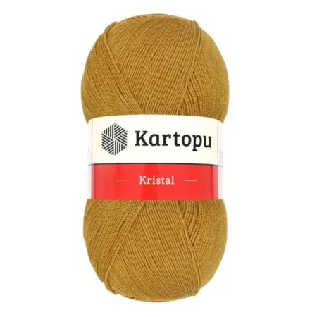 Kartopu Kristal Mustard Color Hand Knitting Yarn 100gr Hobby Craft Thread K0303