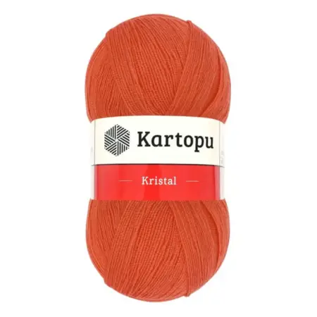 Kartopu Kristal Orange Color Hand Knitting Yarn 100gr Hobby Craft Thread K1212
