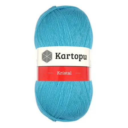 Kartopu Kristal Turquoise Color Hand Knitting Yarn 100gr Hobby Craft Thread K0515