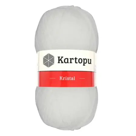 Kartopu Kristal White Color Hand Knitting Yarn 100gr Hobby Craft Thread K0010
