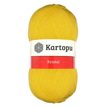 Kartopu Kristal Yellow Color Hand Knitting Yarn 100gr Hobby Craft Thread K0301