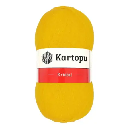 Kartopu Kristal Yellow Color Hand Knitting Yarn 100gr Hobby Craft Thread K0320