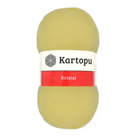 Kartopu Kristal Yellow Color Hand Knitting Yarn 100gr Hobby Craft Thread K1331