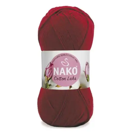 Nako Cotton Lux 97575 Burgundy Color Hand Knitting Yarn 100gr Hobby Craft Thread