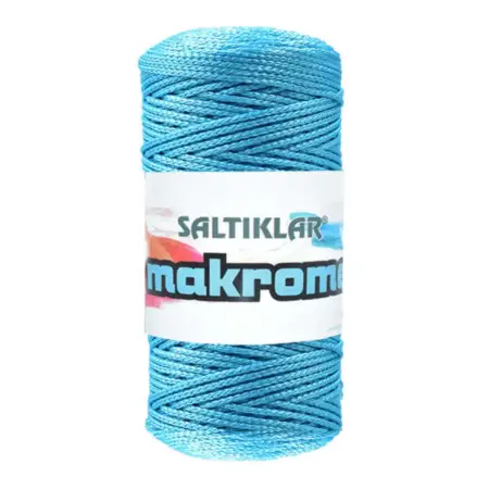 Saltiklar Macrome Thread 3050 Blue Color 100gr Hobby Craft Hand Knitting Yarn