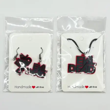 Evil Earrings and Necklace, Evil Dead Earrings and Necklace