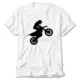 Motocross Motorcycle Siluet White T-Shirt