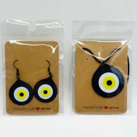 Classic Evil Eyes Earrings and Necklace, Traditional Protection Earrings and Necklace
