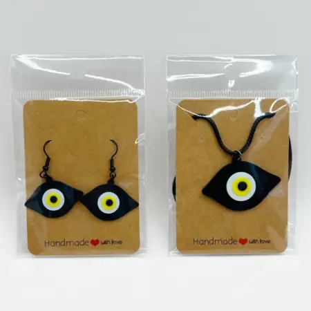Evil Eyes Earrings and Necklace, Traditional Protection Earrings and Necklace