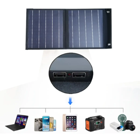 80W Solar Portable Solar Charger, 5V USB Outdoor Mobile Phone Charger, Solar Power Bank